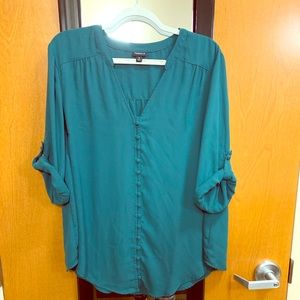 Torrid 3/4 Sleeve Button Loop Blouse